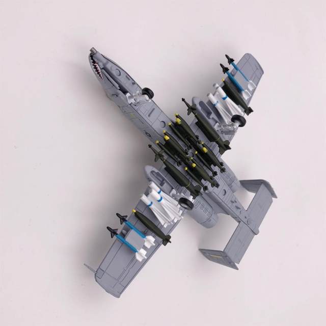 1/100 Scale Die Cast Realistic Aviation USA A-10 Attack Plane Airplane Fighter Aircraft Model Toys w/ Display Stand