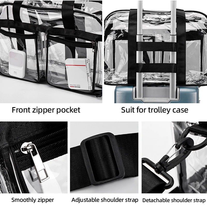 Waterproof PVC Transparent Sports Duffle Bag for Gym Yoga