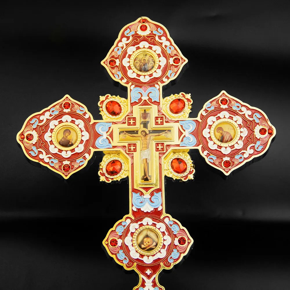 Orthodox Cross For Hand Blessing Articulos Religiosos Decoration Catolicos Church Cruz Pectoral Handheld Wooden Cross Wooden Cross Pectoral Cross Necklace Gold Cross Necklace