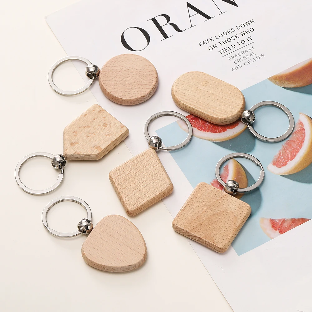 Keychains Mix 5pcs/lot Key Ring Wood Keychain Mixed Keychains Bulk For DIY Crafts ...