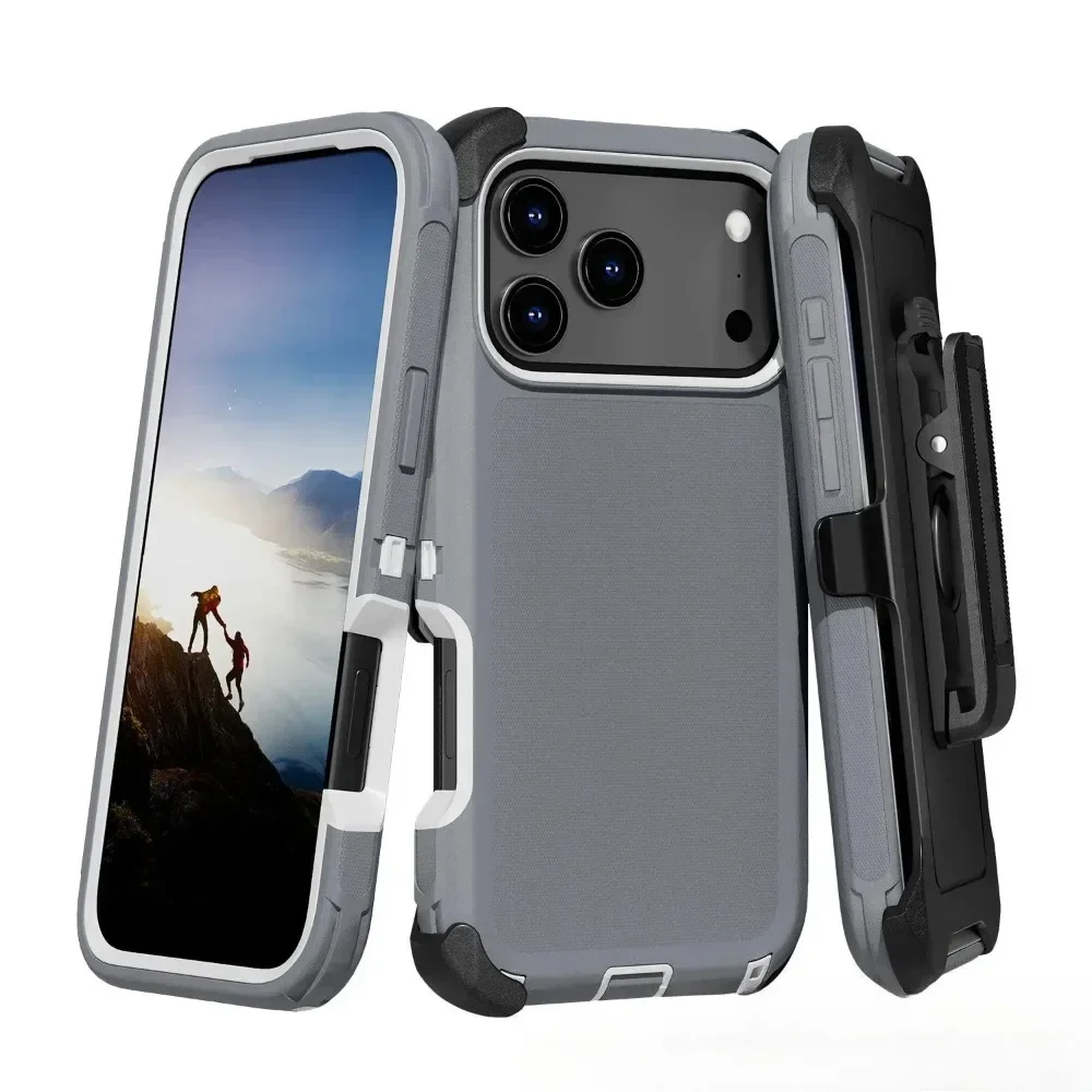 Rugged Shockproof Armor Phone Case with Clip - Heavy Duty Military Grade Protection