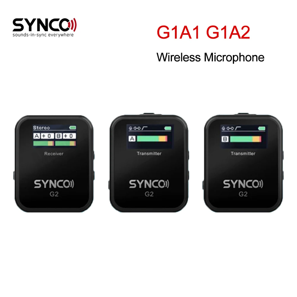 

SYNCO G1 G1A1 G1A2 Wireless Microphone System 2.4GHz Interview Lavalier Lapel Mic Receiver Kit for Phones DSLR Tablet Camcorder