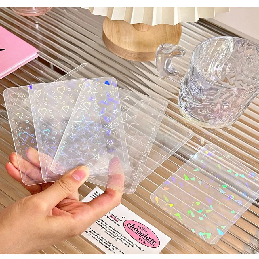 10pcs/Pack B8 Hard Cover Star Heart Sleeves For Holo Postcards Top Load Films Photocard Game Cards Protector 5