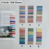 6Packs/1200 Sheets Morandi Transparent Fluorescent Index Tabs PET Arrow Flags Sticky Note for page Marker Planner Sticker Office 4
