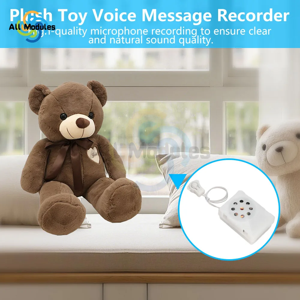 Stuffed Animal Sound Recorder 35 Seconds Button Sound Box Toys Recording Device Plush Toy Custom Messages Recorder Voice Box - 5