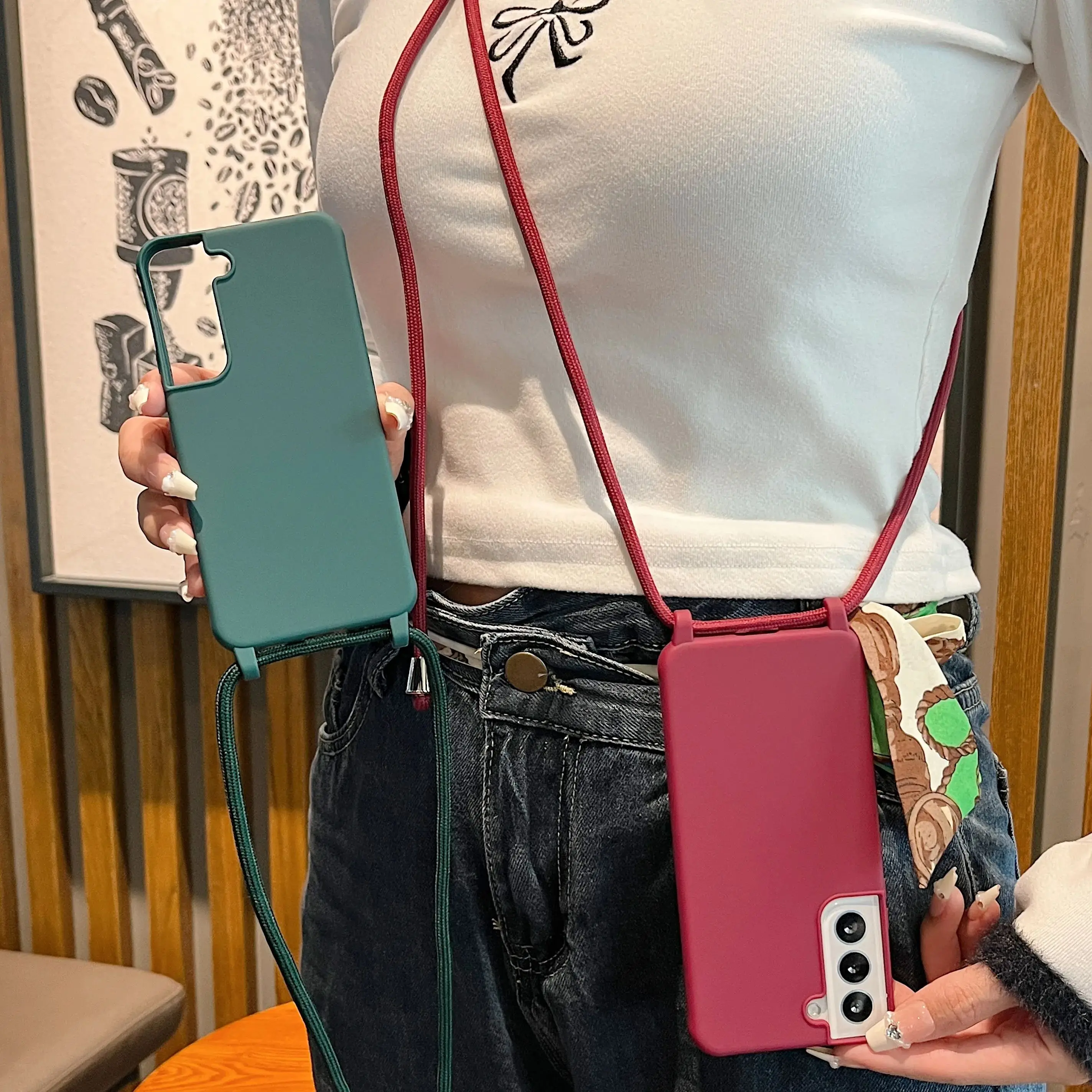 Crossbody Lanyard Silicone Case with Strap Cord - Soft and Durable Cover