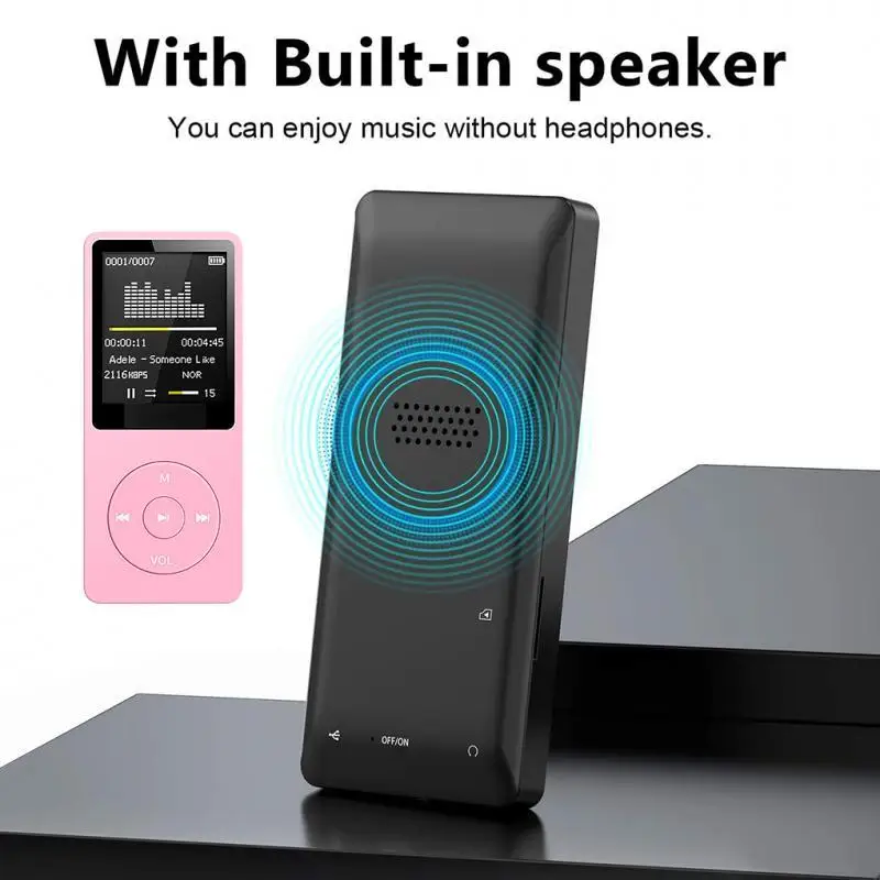 MP4 Player Music Player Mini Media Player MP4 FM card Bluetooth player USB Charging Record Digital Display Screen Walkman MSI Blueplayer Support FM Radio E-Book Recording