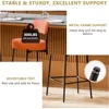 Bar Stools Set of 4,24 Inches Modern Counter Height Bar Stools with Curved Back Metal Legs, Orange Upholstered Boucle Barstools 6