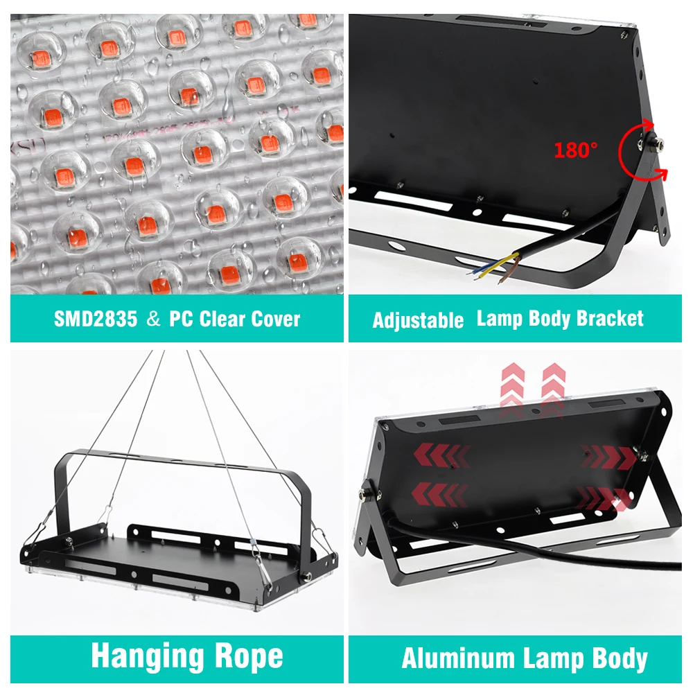 Full Spectrum LED Grow Light 50W 100W Imitated Sunlight Phyto Lamp for Greenhouse Hydroponic Plant Growth Lighting