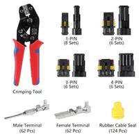 352 ชิ้นขั้วต่อขั้วต่อไฟฟ้ากันน้ำขั้วต่อสายไฟรถยนต์พร้อมเครื่องมือการจีบวงล้อ 2