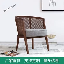 

Solid Wooden Living Room lounge Arm Chair ash Wood Leisure Chair Code Weaved Modern Design Loft comfortable lounge Chair 1PC