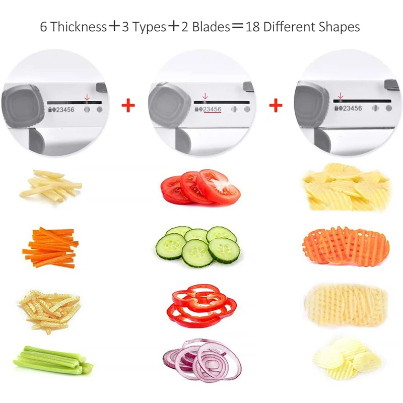 LMETJMA Ultra Sharp Mandoline Slicer Upgraded Vegetable Slicer Kitchen Adjustable Thickness Food Cutter Dicer KC0450 vegetable slicer vegetable cutter food slicer