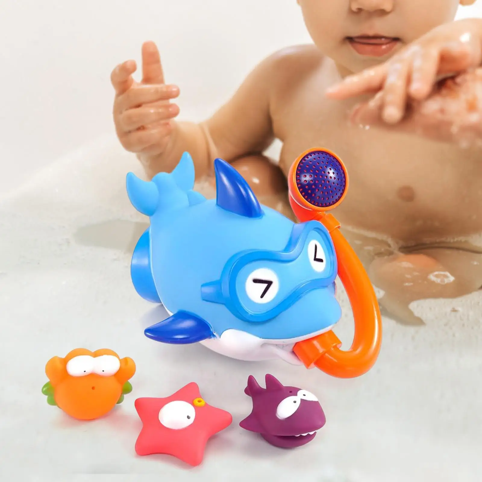

4Pcs Ocean Sea Animal Bathtub Toys Toddlers Bath Shower Baby Bath Tub Toys for Kids Infants Bathtub Swimming Pool Toddlers
