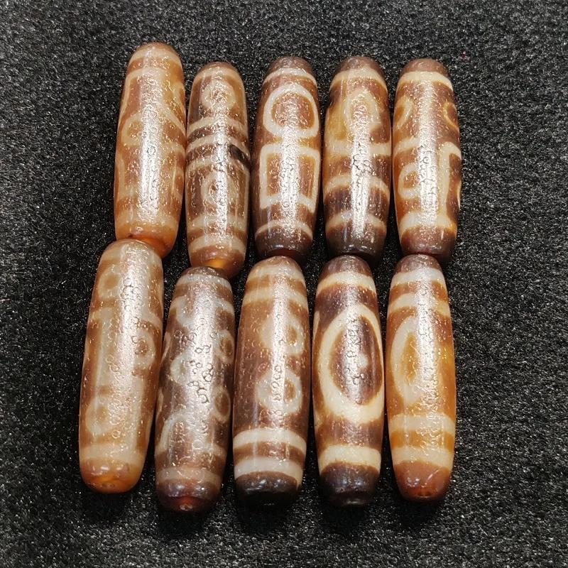 

Tibetan Totem Agate Dzi Taiwan Penetrating Horseshoe Weathered Celestial Bead Necklace Pendant DIY Accessories
