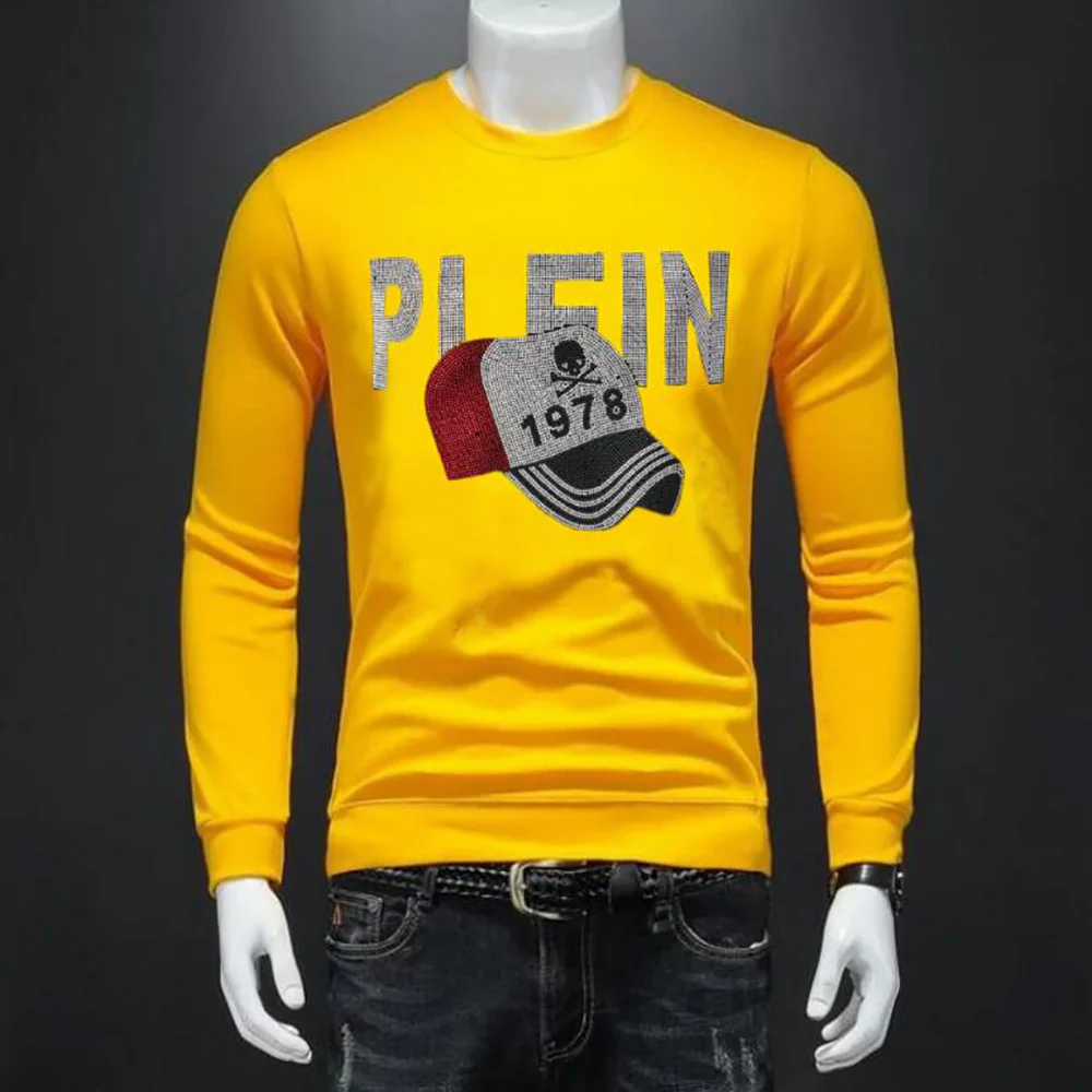 

Стразы, свитшоты с круглым вырезом и длинным рукавом, Мужская Дизайнерская одежда, мужская Толстовка