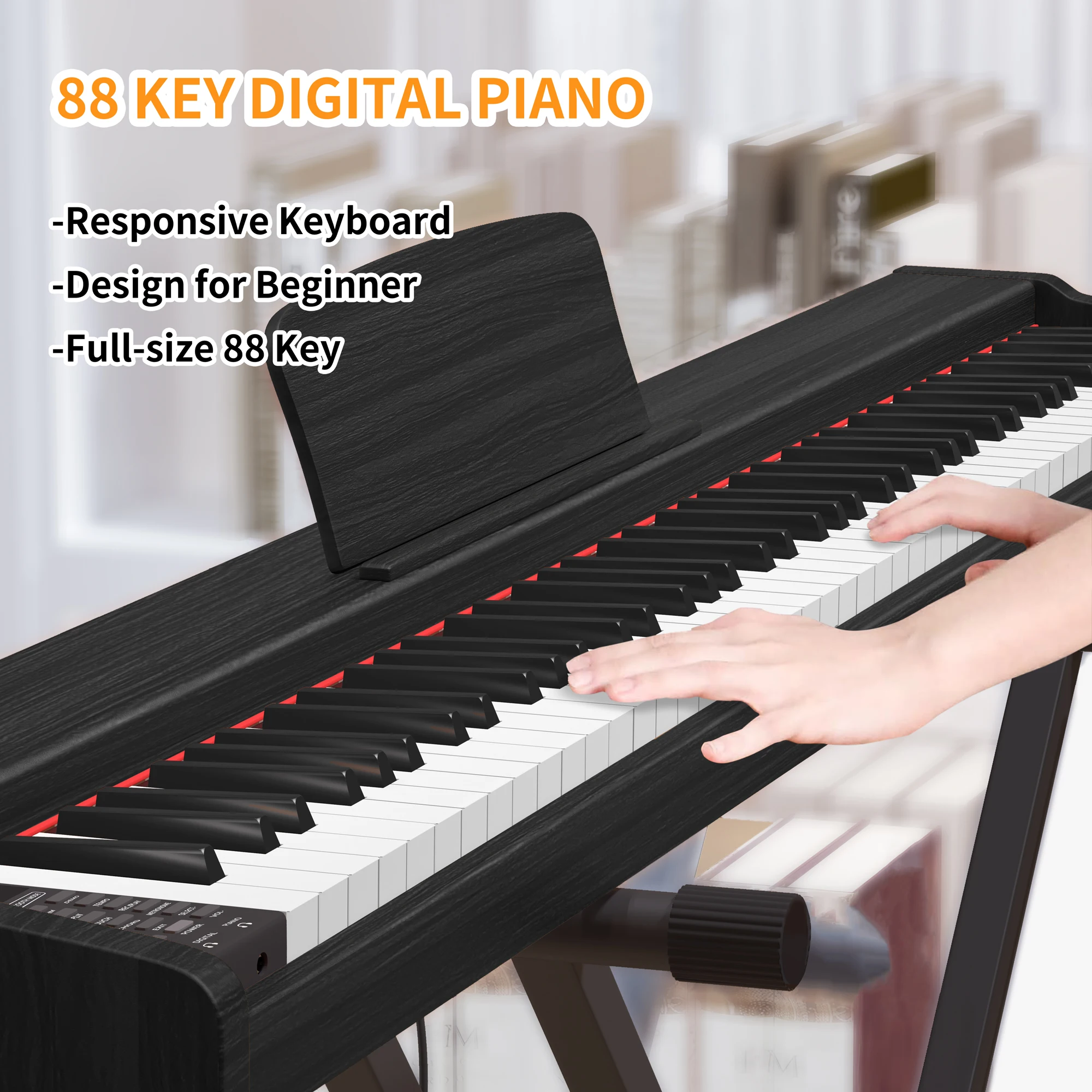 Portable Electric Piano Keyboard Piano 88 Keys Musical Keyboard 88 Key Electronic Electric