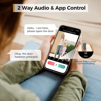 ARPHA Smart Lock D289H Smart WiFi Keyless Door Lock with Camera 5 in 1 Camera Fingerprint Entry App-Controlled Auto-Lock System 4