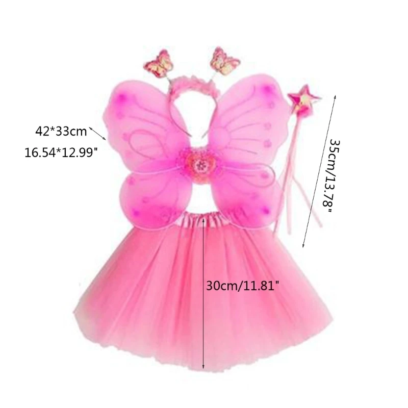 

Cute Dreamlike Fairy Princess Angel Wand Butterfly Wings Headband Birthday Party Halloween Cosplay Costume Props Gift T8NB