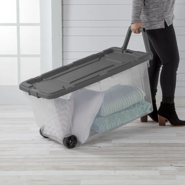 18604-b7d842.jpg (2 pack) 160 Quart Extra-Large Wheeled Storage Bin, Clear Storage Container with Latch Lid and Pull Handle, Durable, Dark Gray