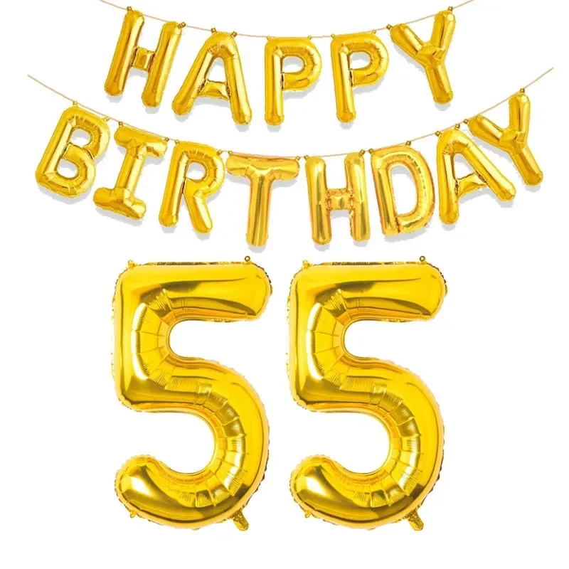 15 Stück Goldfolienballons „Happy Birthday“ und Zahlen für alle Altersgruppen von 10–60 Jahren, Party-Dekoration für Kinder und Erwachsene, versandfertig – Detail 28