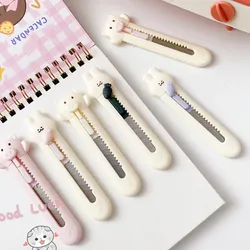 1 Piece Mini Utility Knife Kawaii Cartoon Piggy Rabbit Cat Box Cutter for Student Small Portable Durable Scrapbook Paper Cutter