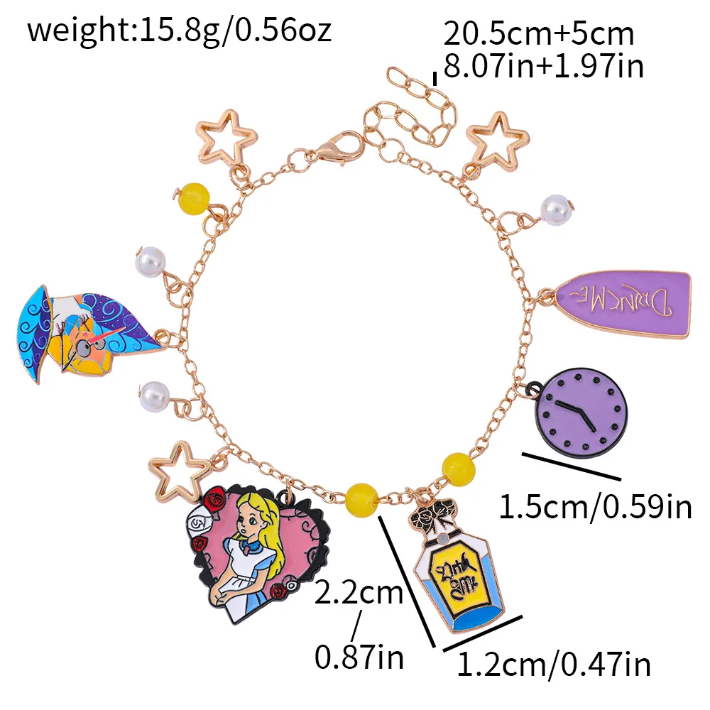 דיסני אליס הרפתקאות בארץ הפלאות סדרת תליון אימייל יצירתי אופנה אישיות ילדה אביזרי מסיבה מתנה