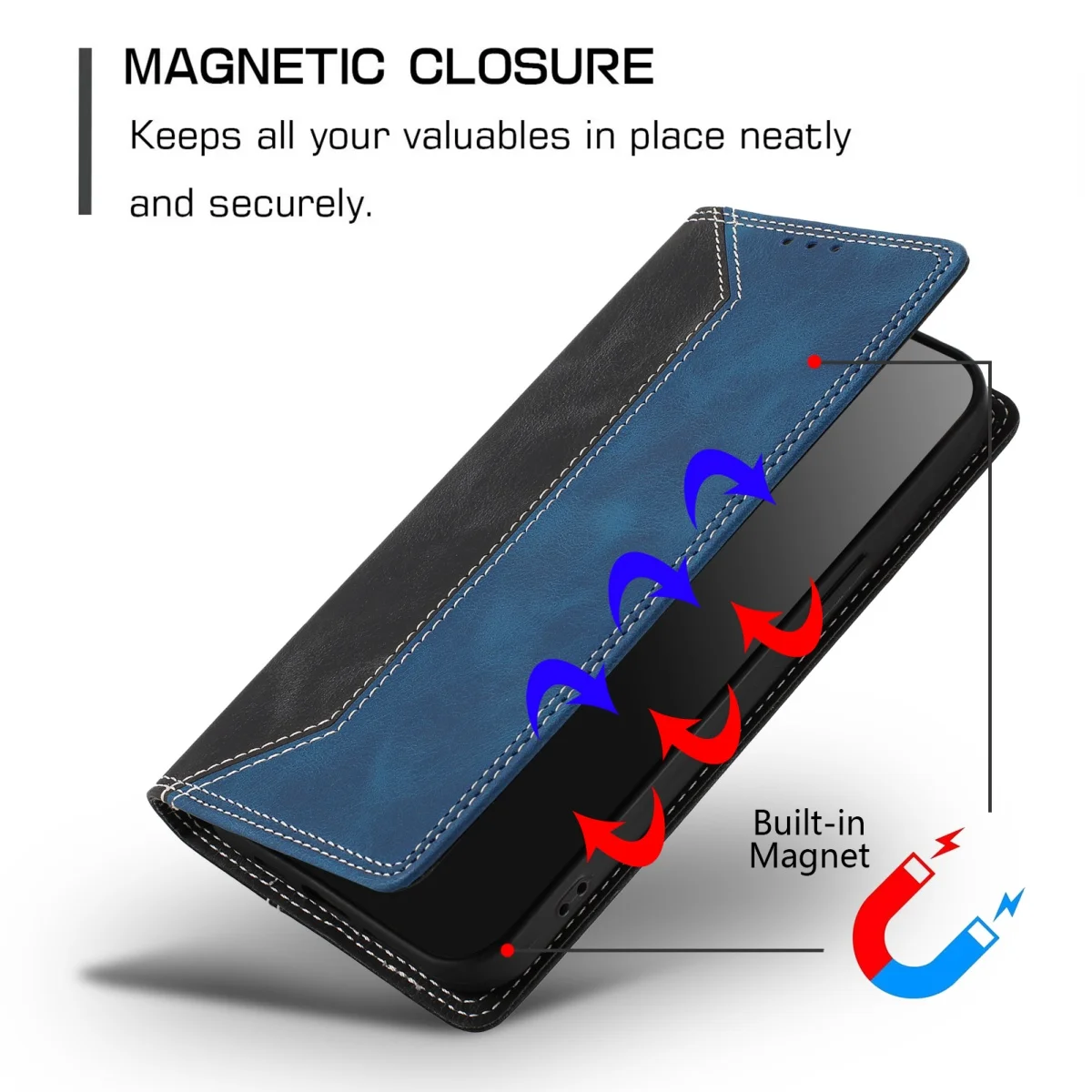 Premium Wallet Magnetic Flip Leather Phone Case Cover