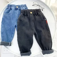 1-7 Yrs Boys Unisex Plus Fleece Winter Pants for Kids Baby Thickening Warm Soft for Girl Children Stretch Fleece Jeans Pants 3