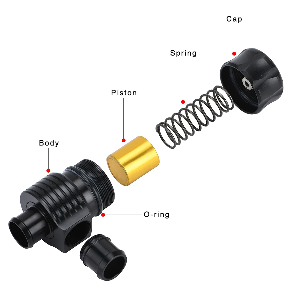 LIZHI Racing Universal 1.8T Turbo Diverter Dump 25mm Blow Off Valve Aluminum for AUDI A3 S3 A4 A6 A8 S4 TT 1.8 20v TURBO 5742BK