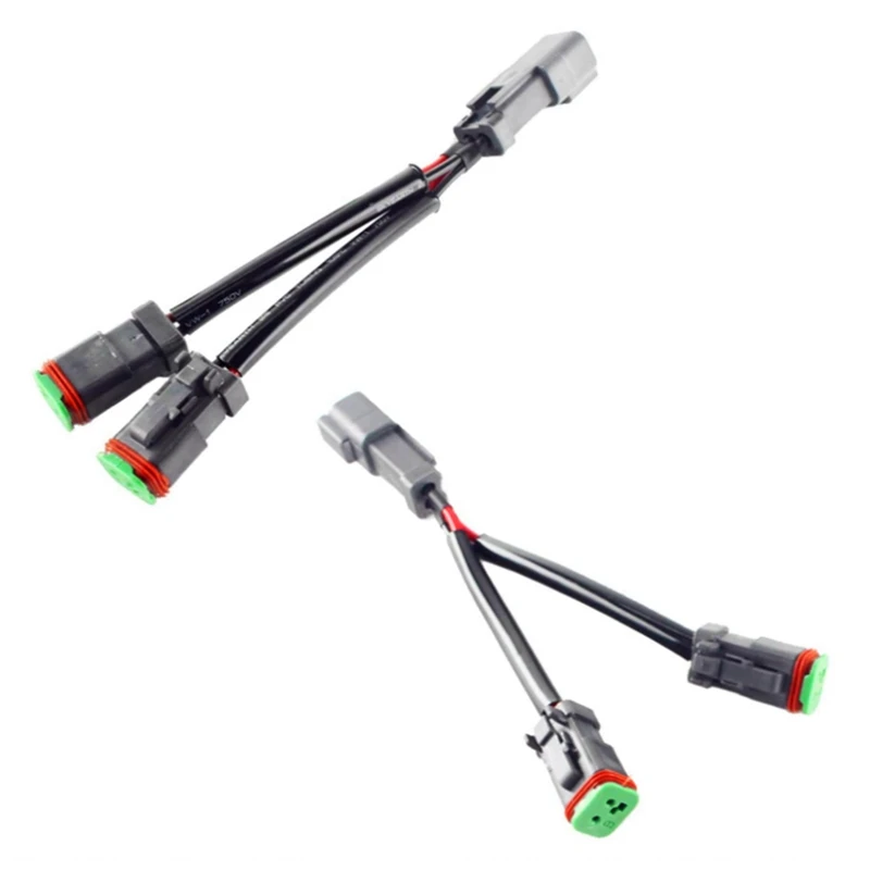 

4X Y Type Leads Deutsch DT DTP 2 Pin Socket Adapter For LED Pod Work Light Retrofit Connectors Wiring Harness