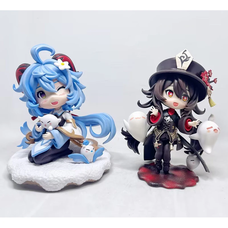 

15-17cm Genshin Impact Figure Hutao GanYu Figure Game Q Version Sitting Collectible Decoration Anime PVC Collection Doll Toys