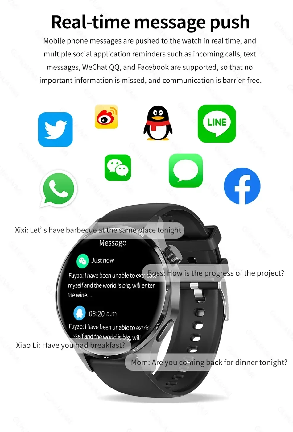 NFC smartwatch waterproof smartwatch for Android iOS