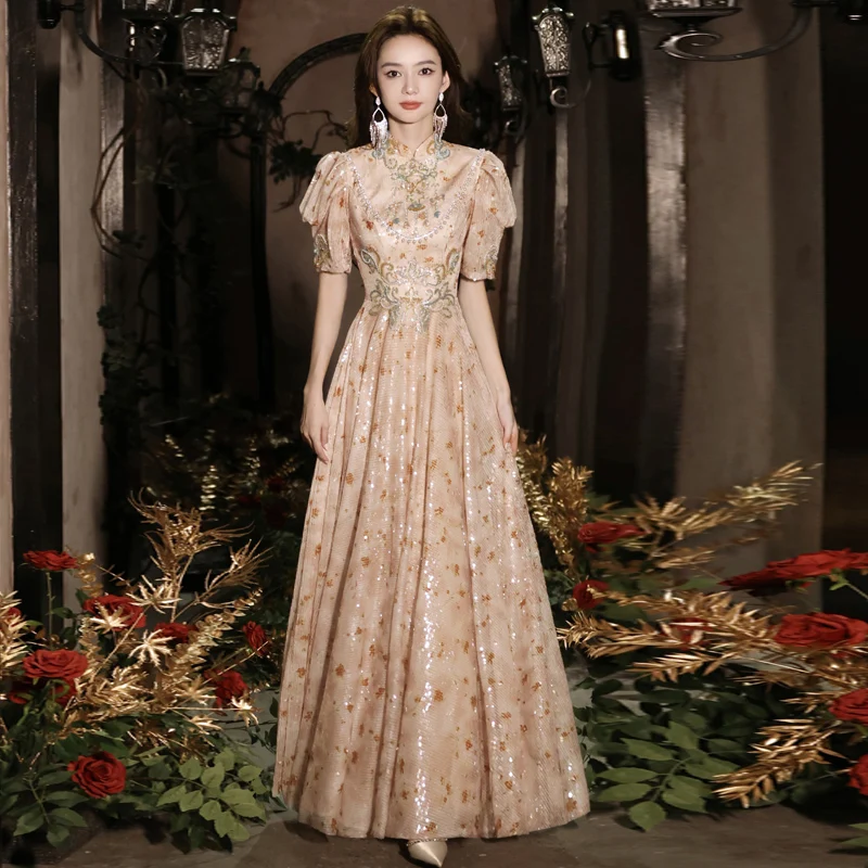 

High Neck Muslim Evening Dresses For Wedding Party Elegant Floor-Length Long Women Formal Occasion Gowns 2024