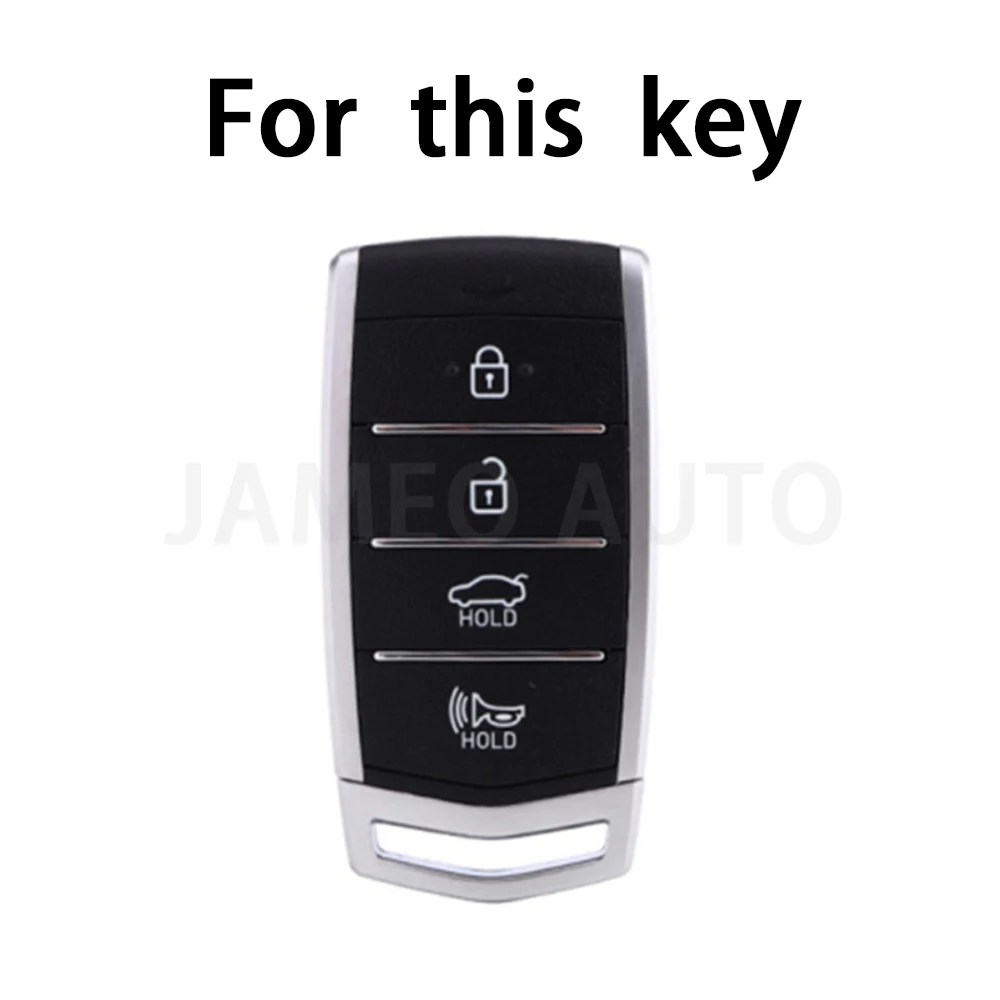 For HYUNDAI 2020 Genesis G70 G80 EQ900 G90 4 Bottons TPU Car Smart Key Case Cover Auto Key Fob Shell Protector Accessories