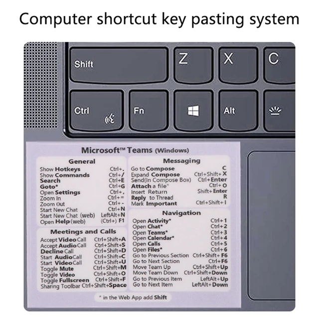 Autocollant adhésif de raccourci de clavier de référence d