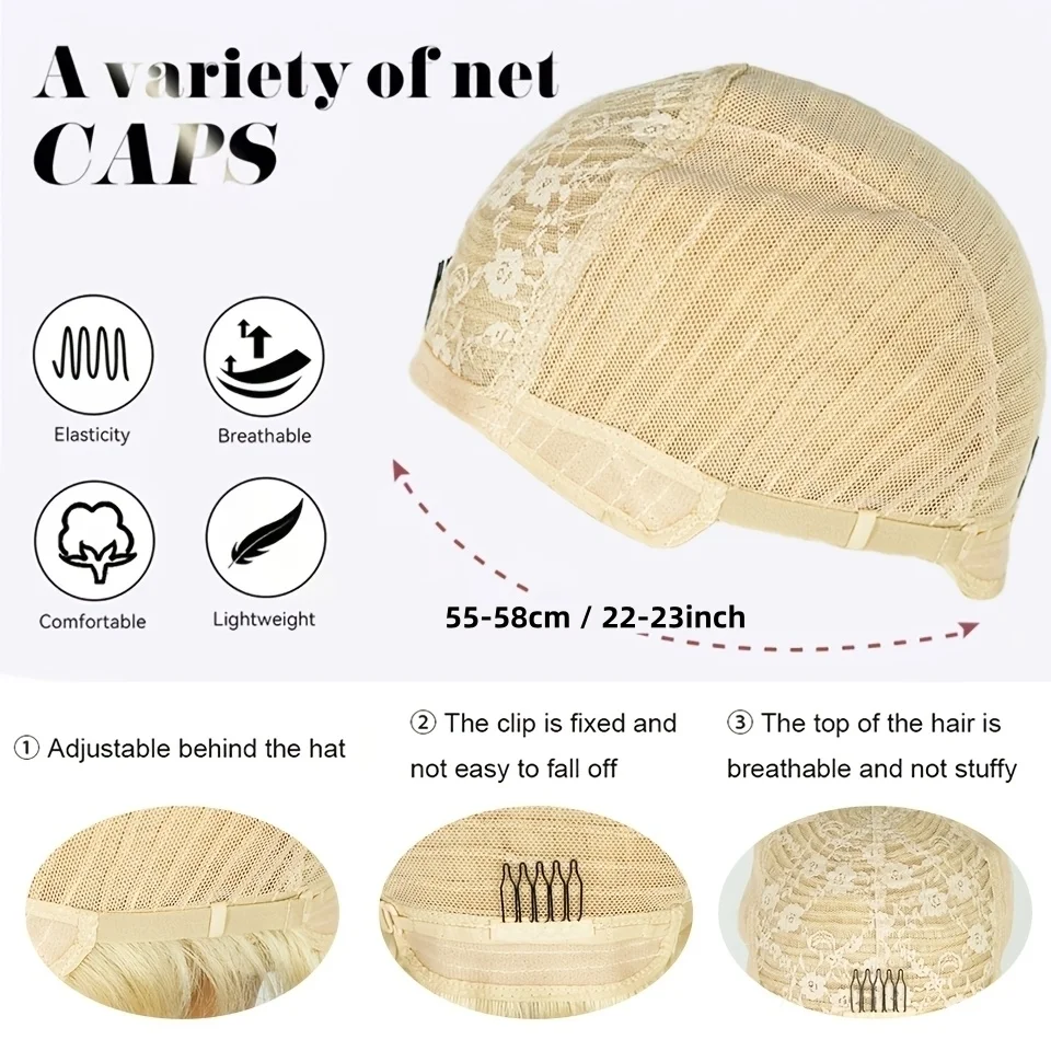 6 Inch Pixie Cut Human Hair Wig for Women, Short Blonde Color Straight Pixie Cut with Bangs, Full Machine-Made Rose Net Cap, Short Layered Wig Suitable for Holidays
