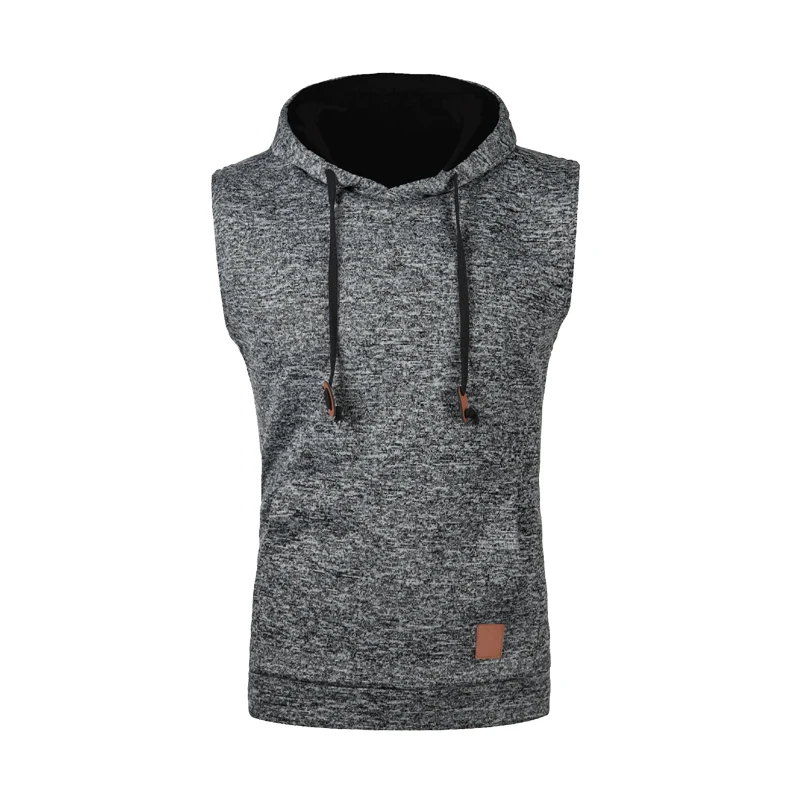 

Mens Sleeveless Hoodies Fashion Casual Hooded Sweatshirt Men Bodybuilding Tank Top Sporting Shirt Waistcoat Vest Gym