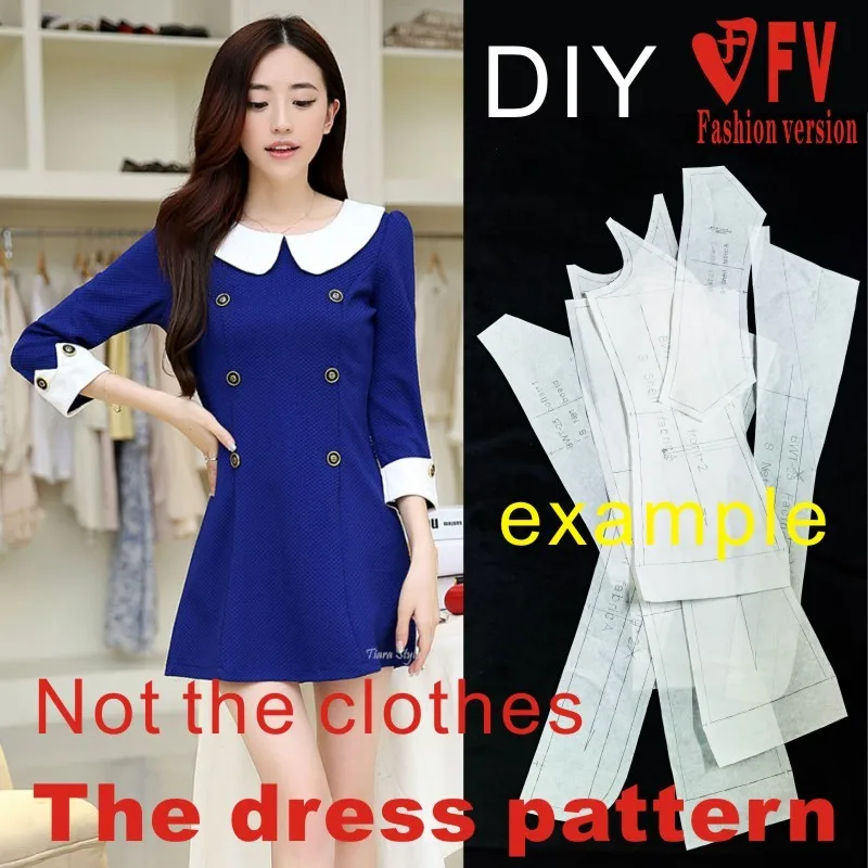Dresses Sewing Pattern Template Cutting drawing Clothing DIY ((Not selling clothes)) BLQ-154