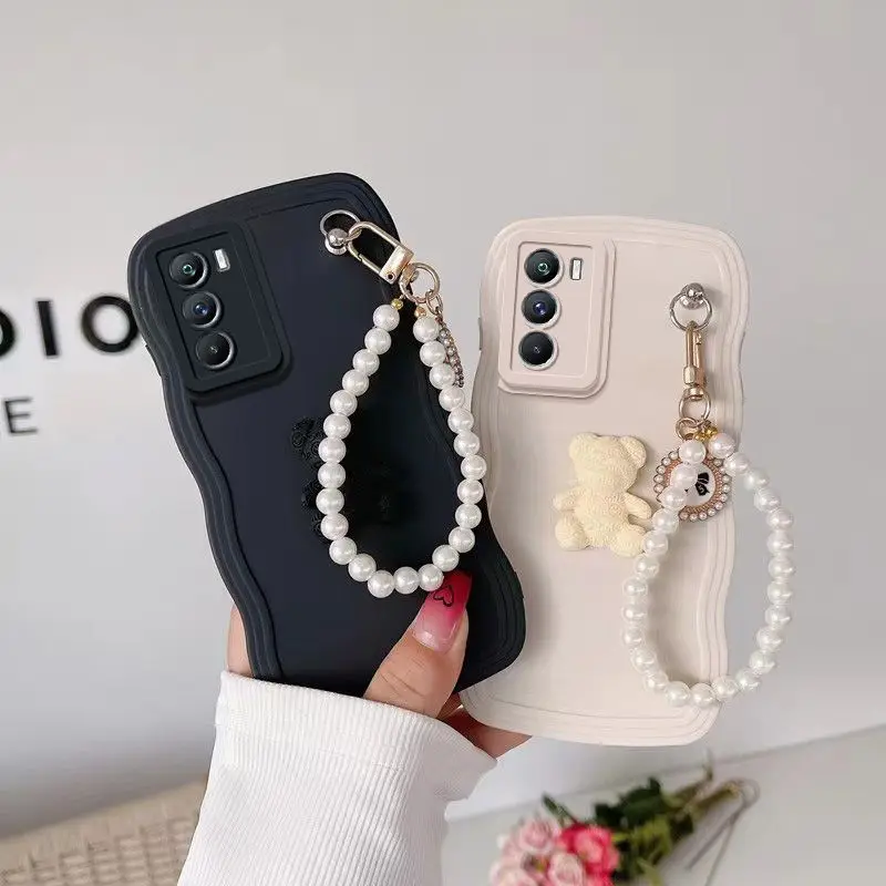 Cute 3d Bear Wave Liquid Silicone Phone Case For Samsung Galaxy_voghion.com