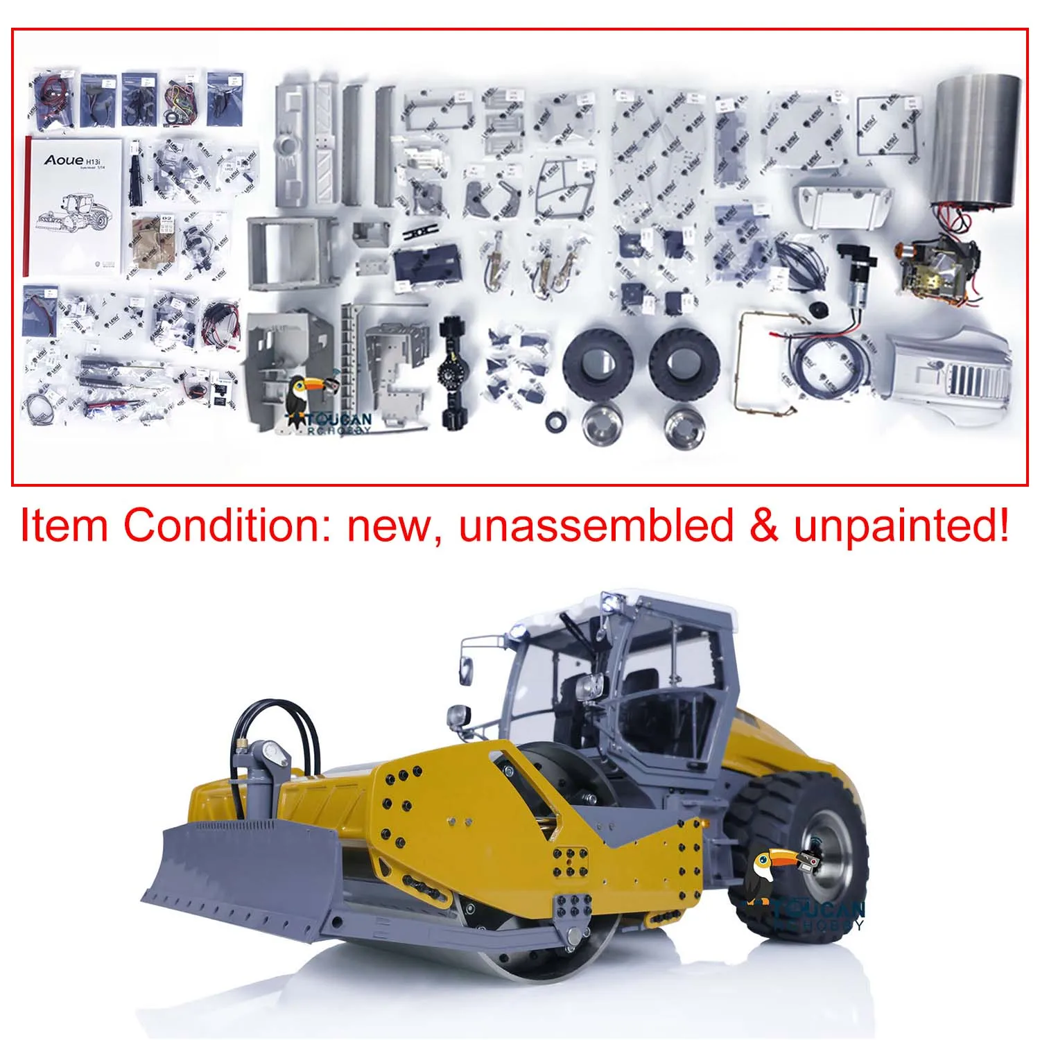 In Stock LESU 1/14 RC Hydraulic Road Roller Hamm-H13Ix Metal Construction Vehicle Model Kits Toys for Adult TH21999 2