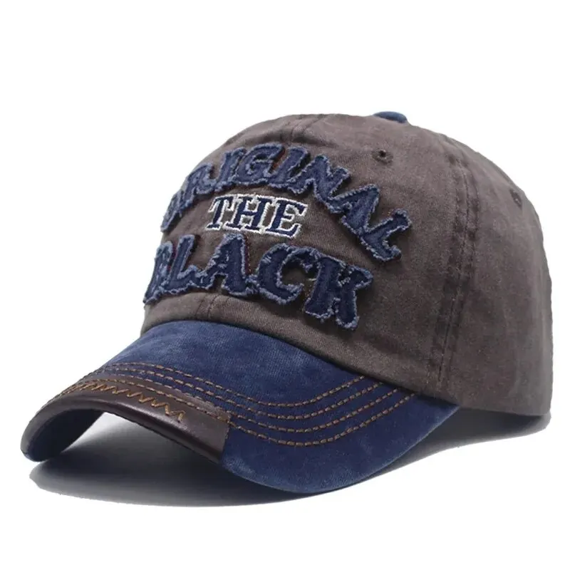Berretto da baseball vintage unisex Cappelli in cotone lavato per uomo Donna Berretto casual con ricamo a lettera NERA Berretto sportivo da esterno