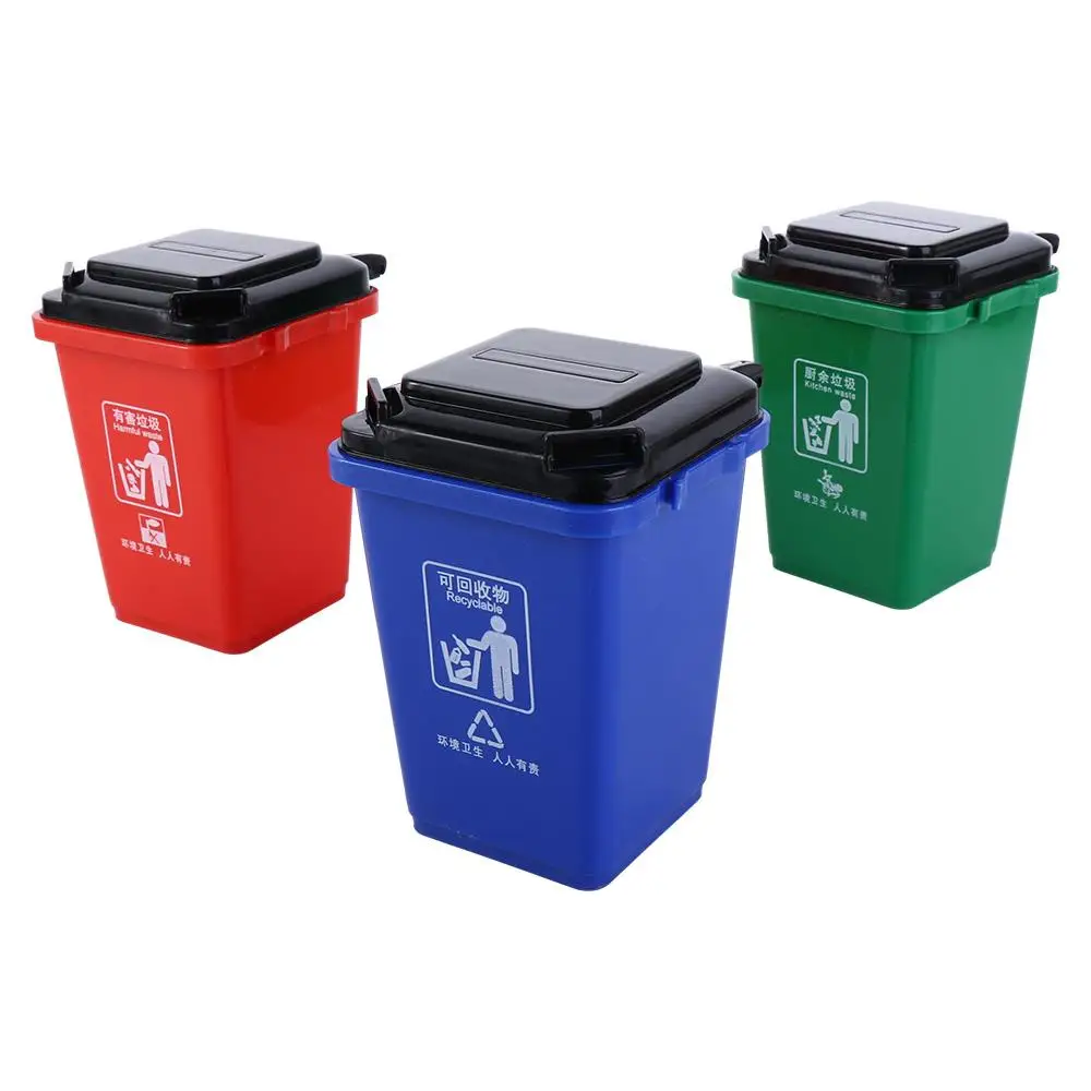 Education Plastic Decor Toys Desktop Organizer Home Storage Can Trash Can Model Pen Organizer Mini Waste Bin Mini Trash Can 5pcs desktop mini wastebasket office waste can mini trash bin office table storage bin