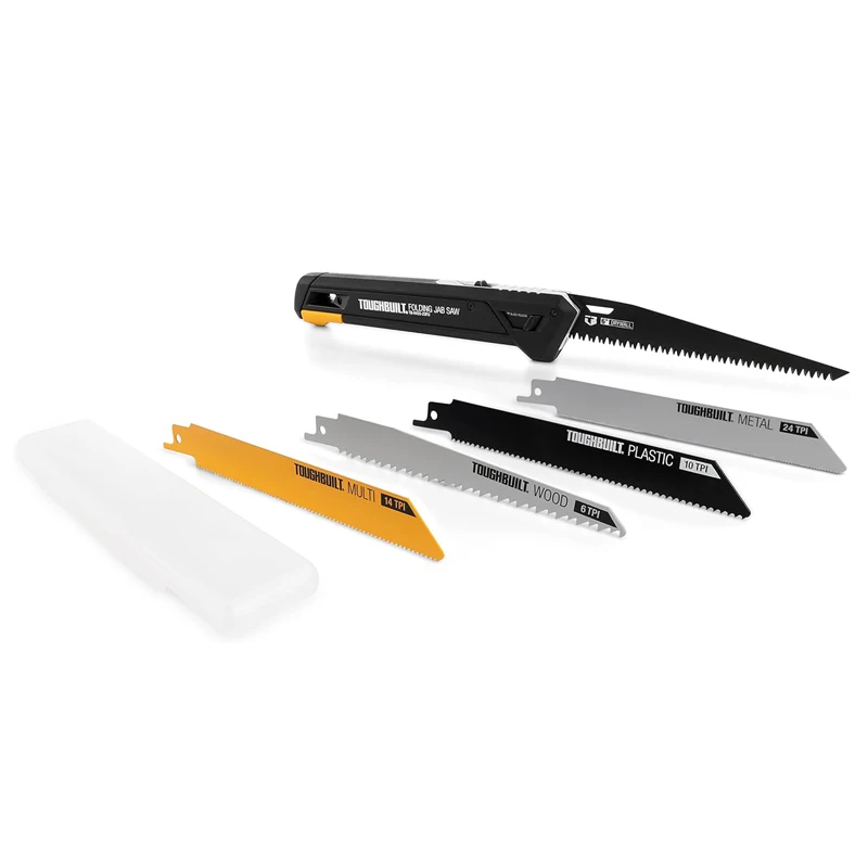 TOUGHBUILT TB-H4S5-23FU Folding Jab Saw With 4 Blades For Wood Plastic Multi Metal Includes Storage Case Reciprocating Saw 3