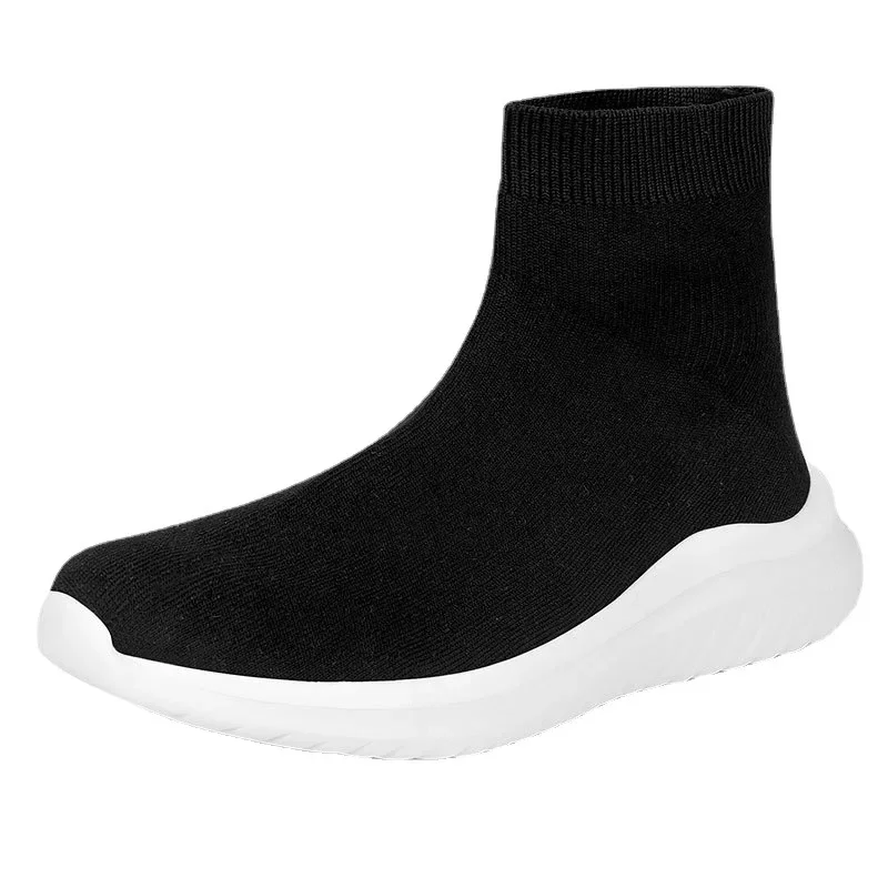 Men Sock Shoes Stretch Slip-On Men's Boots Knit Casual Sneakers