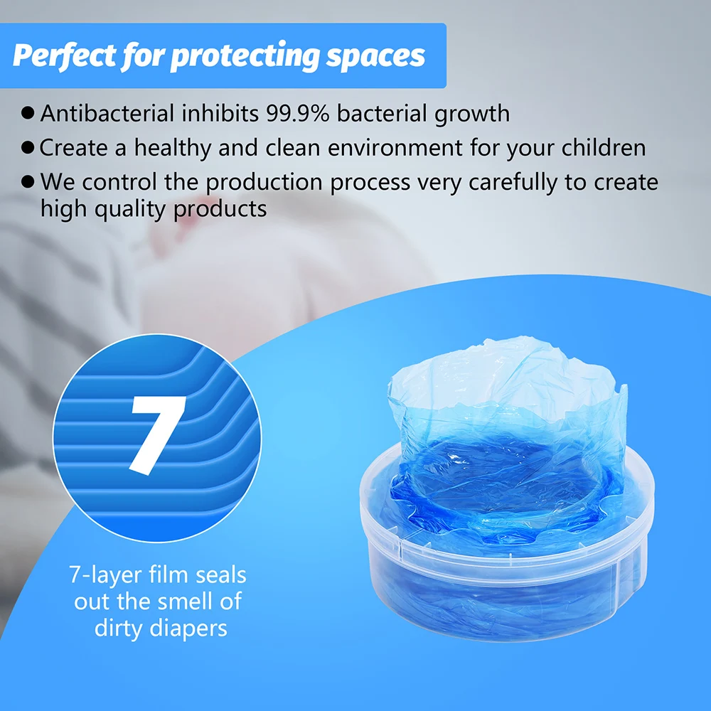 Bady Diaper Refill Bags for Twist & click For Sangenic Diaper Pails Degradable Garbage Plastic Trash Waste Replacement Bag