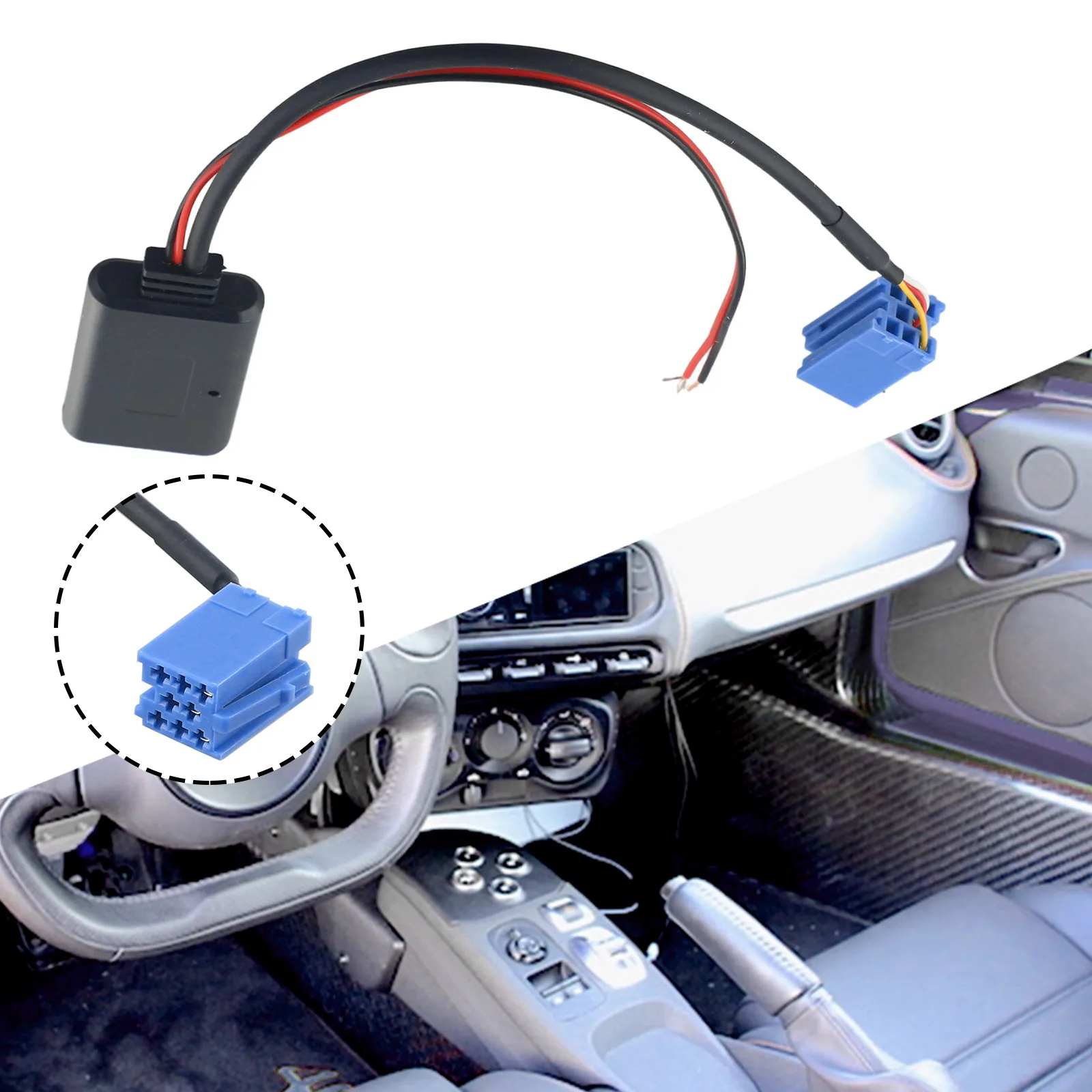 

Durable Practical Useful Bluetooth interface Adapter Black Wireless ABS Parts Wire AUX Module Music Replacement