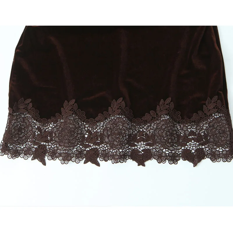 Chic Elegant Lace Splicing Short Dress Woman 2025 New Fashion Velvet Sleeveless Mini Dresses For Women Slim Party Dresses