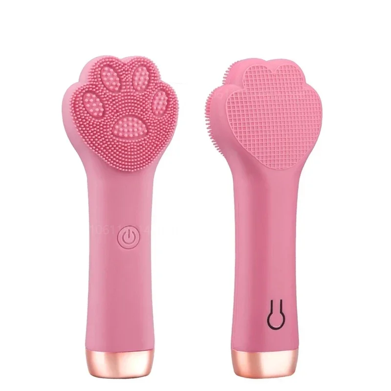 

Electric Face Silicone Cleansing Brush Cat Paw Vibration Massager Blackhead Makeup Remover Pore Clean Face Wash Skin Care Tool