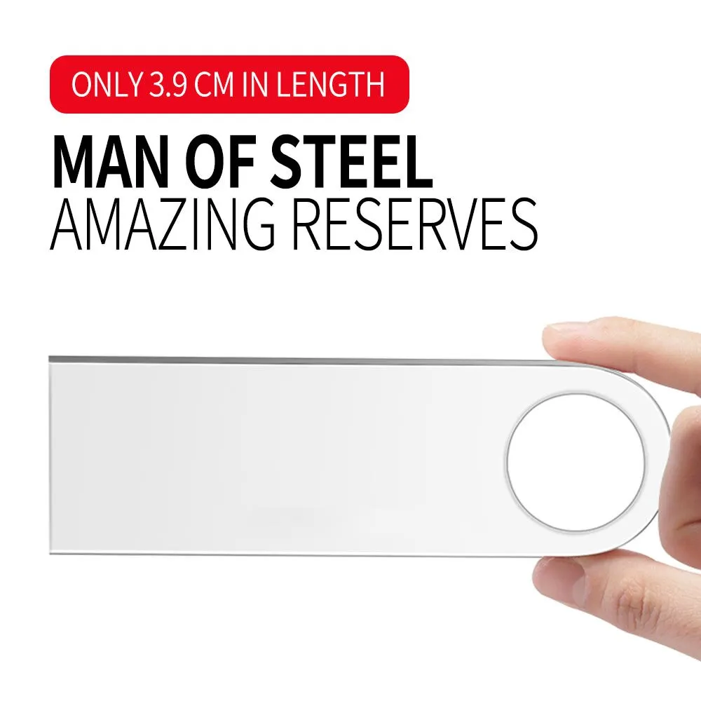 Metal Pen Drive 2.0 16GB 8GB 4GB High Speed USB Flash Drive 128GB Key USB Stick 64GB Mini USB Flash Disk 32GB Wholesale