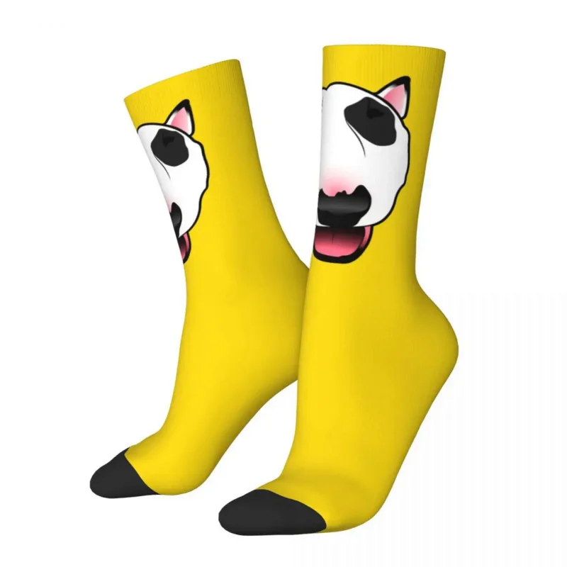 

Cool Bull Terrier Dog Face Skateboard Socks Polyester Long Socks for Women Men Non-slip